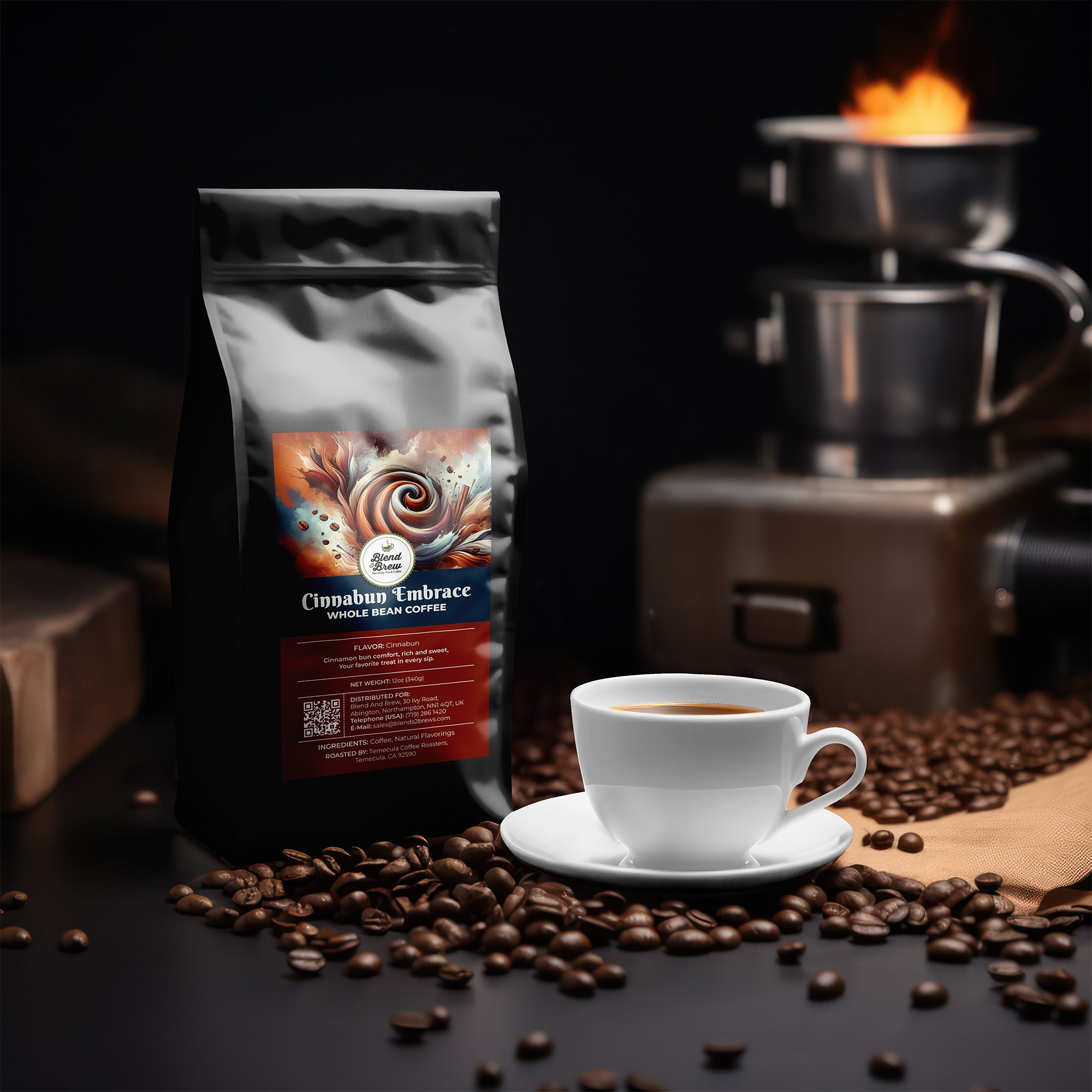 Cinnabun Embrace – Cinnamon Coffee, Medium Roast, Dessert Flavor, Ground – Whole Bean