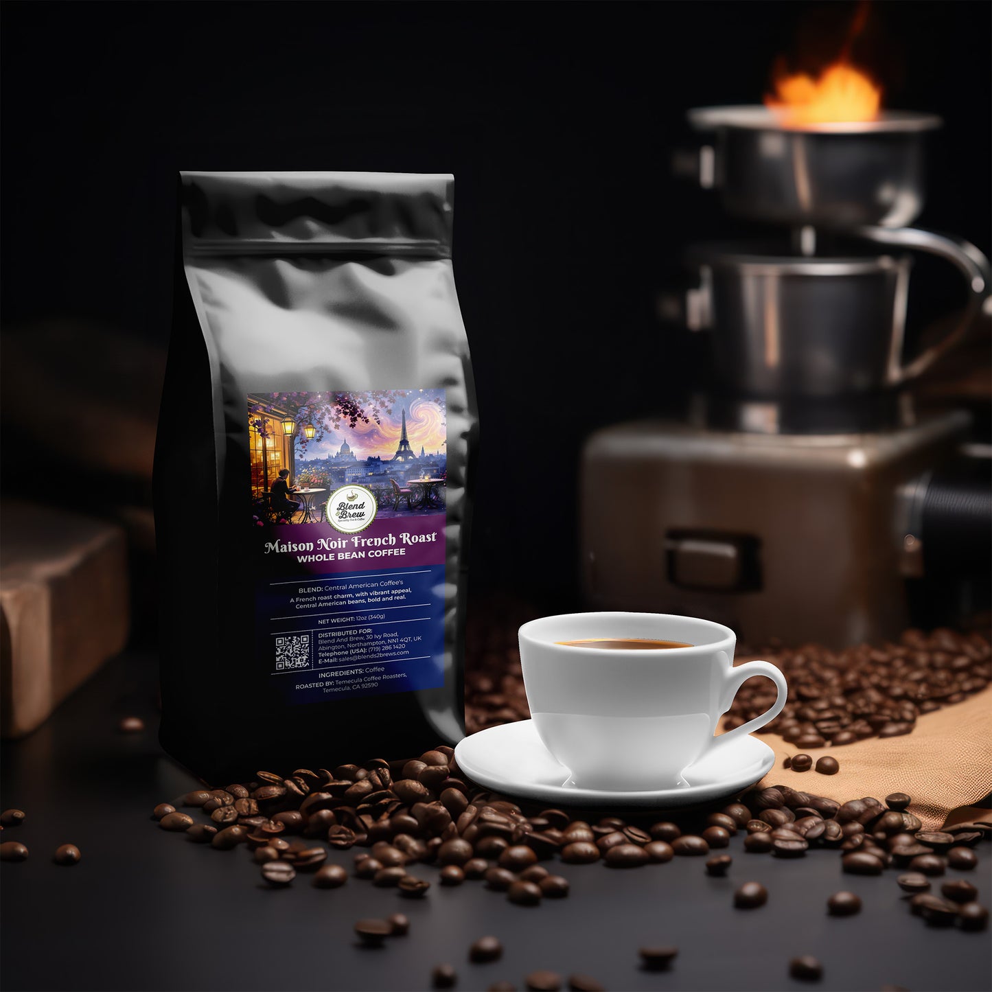 Maison Noir French Roast – French Roast Coffee, Ground – Whole Bean Coffee