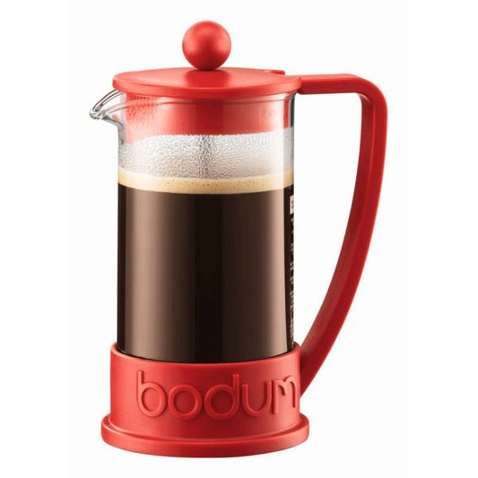 BODUM BRAZIL FRENCH PRESS COFFEE MAKER, 3 CUP, 0.35 L, 12 OZ - RED BODUM BRAZIL FRENCH PRESS COFFEE MAKER, 3 CUP, 0.35 L, 12 OZ - RED