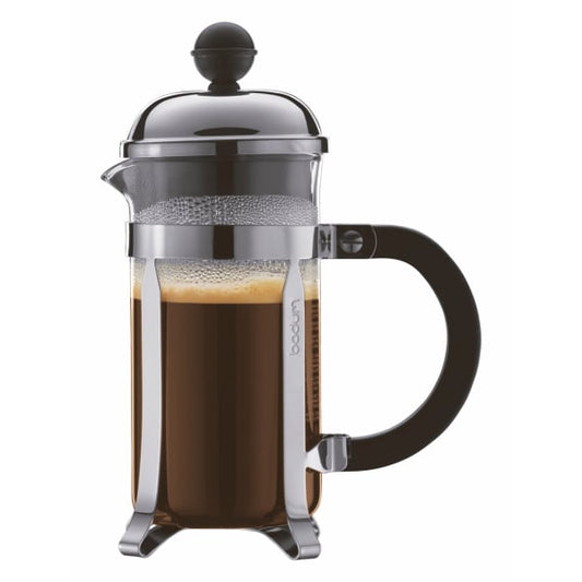 BODUM CHAMBORD COFFEE MAKER 3 CUP 0.35L/12OZ - GLASS, MIRROR FINISH S/S LID BODUM CHAMBORD COFFEE MAKER 3 CUP 0.35L/12OZ - GLASS, MIRROR FINISH S/S LID