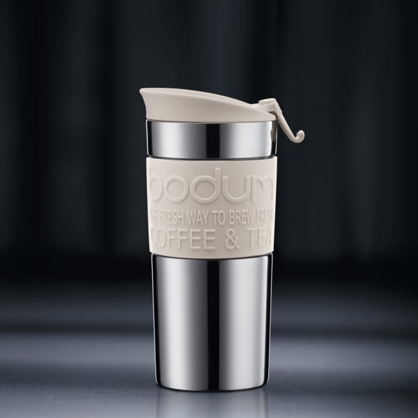BODUM TRAVEL PRESS SET COFFEE MAKER, 0.35 L, 12 OZ - OFF WHITE