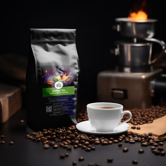Stellar Six – 6 Bean Espresso Coffee, Dark Roast, Ground – Whole Bean Coffee