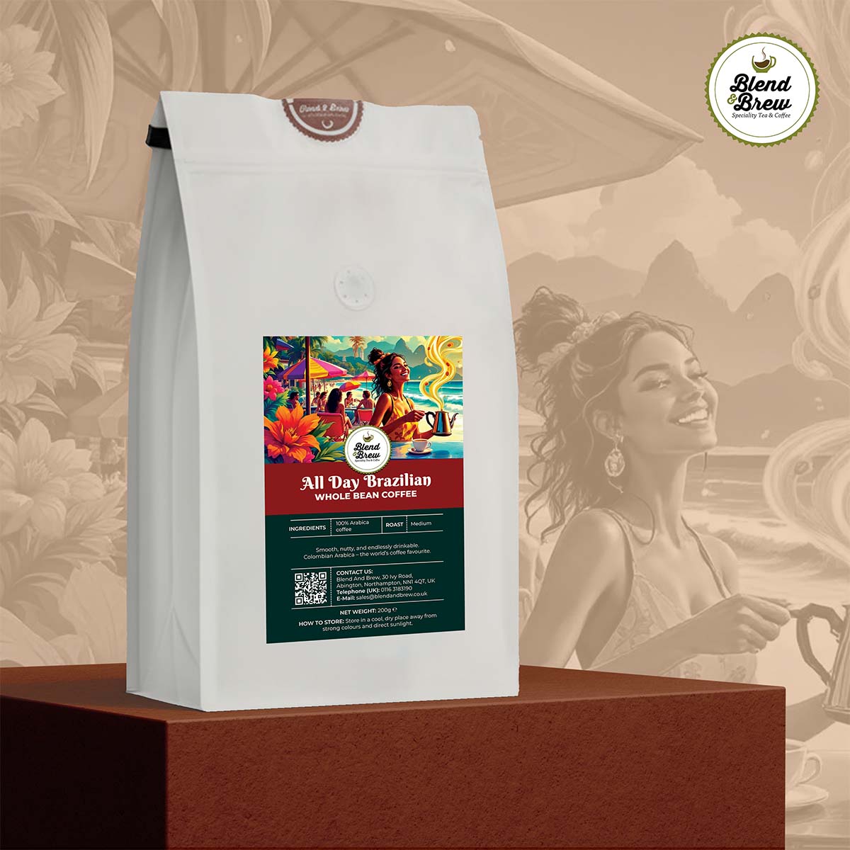 All Day Brazilian Arabica Coffee – Milk Chocolate, Cocoa & Citrus Notes