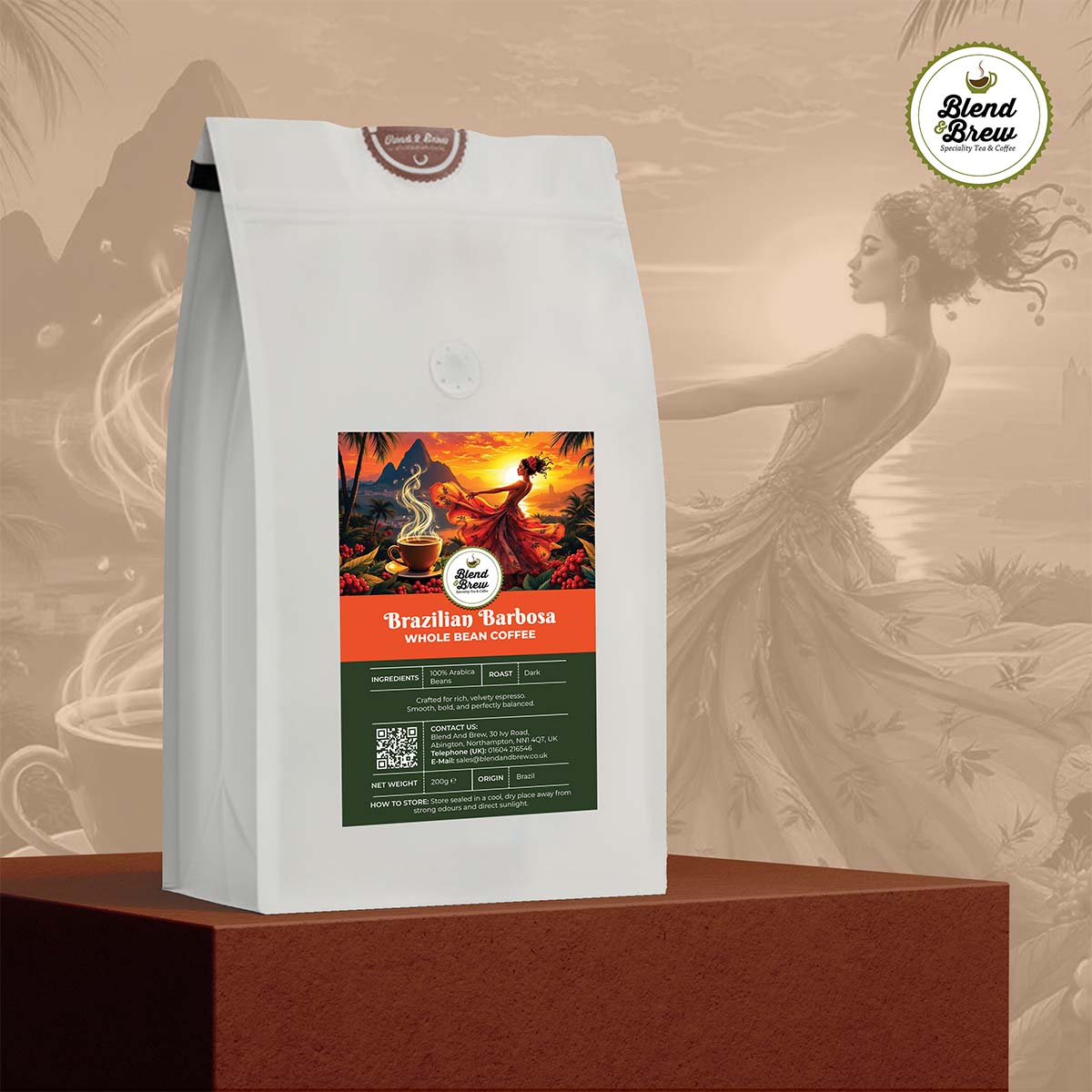 Brazilian Barbosa Single Origin Coffee - Whole Bean or Ground - 200g to 1KG - Blend & Brew