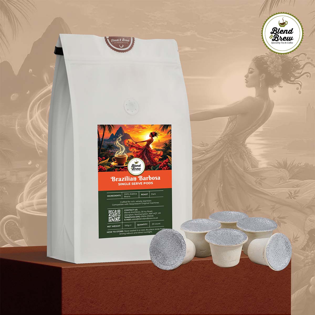 Brazilian Barbosa Single Origin - Single Serve Pods - Compatible with Nespresso® Original Machine