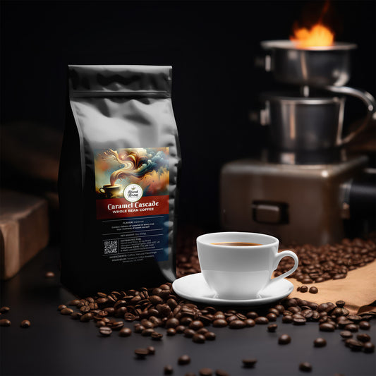 Caramel Cascade – Caramel Coffee, Medium Roast, Sweet & Smooth, Ground – Whole Bean