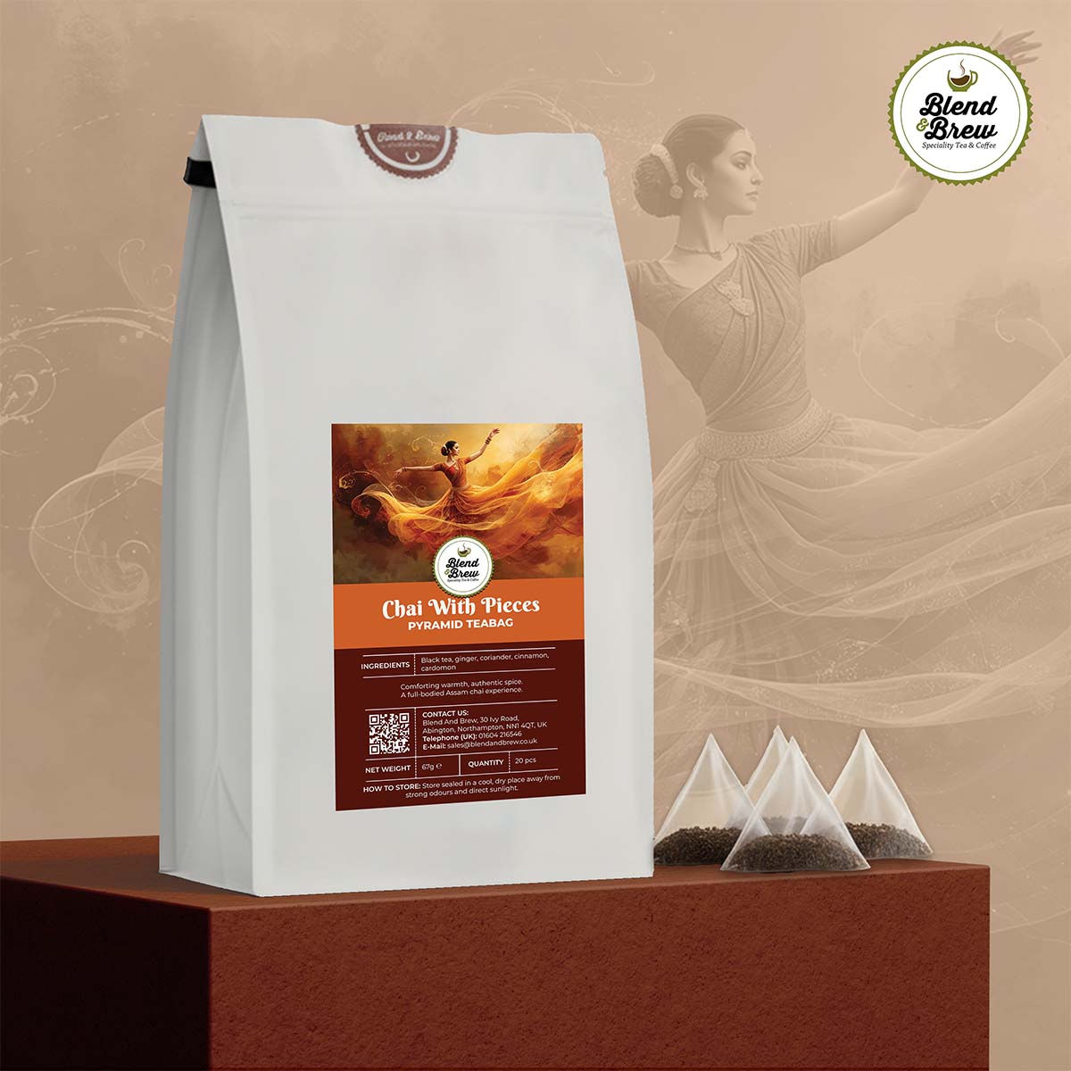 Chai with Pieces - Silk Pyramid Tea Bags