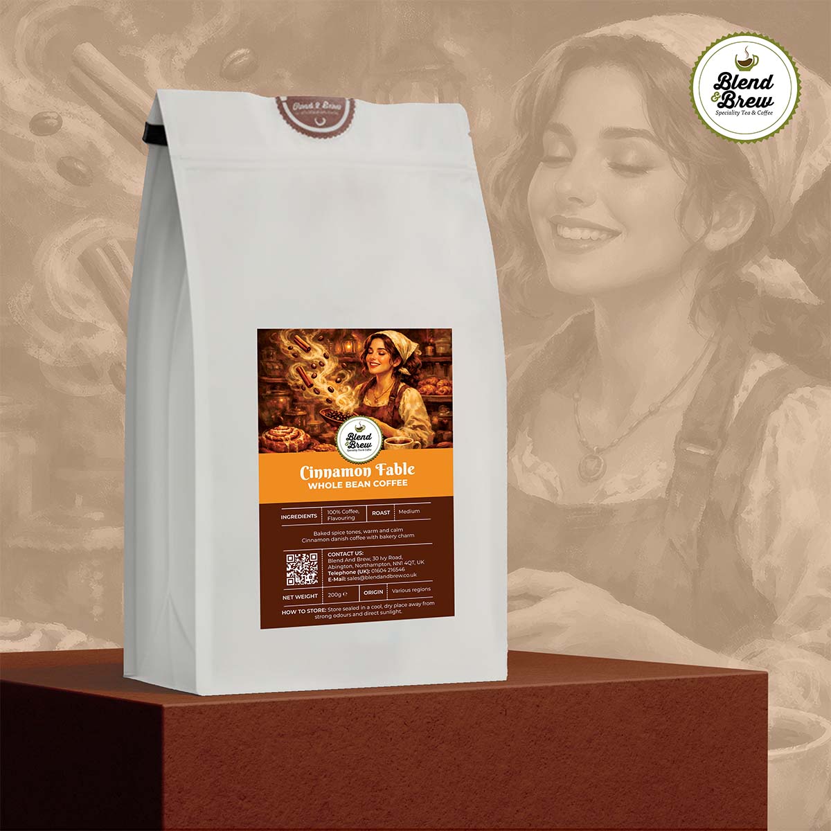 Cinnamon Fable - Cinnamon Flavoured Coffee – Whole Bean or Ground – 200g to 1KG