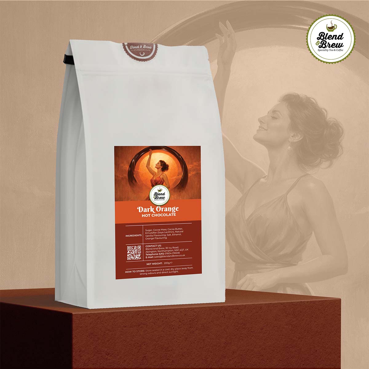 Dark Orange – Hot Chocolate – 54% Cocoa with Orange – 200g to 1KG