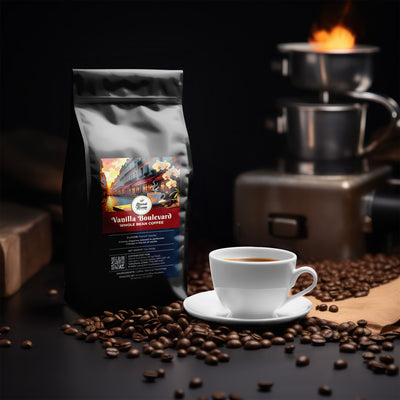 Vanilla Boulevard – Vanilla Flavored Coffee, Medium Roast, Smooth, Ground – Whole Bean