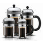 BODUM CHAMBORD COFFEE MAKER 4 CUP 0.5L/17OZ - GLASS, MIRROR FINISH S/S LID