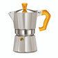 PEZZETTI ITALEXPRESS ALUMINIUM MOKA POT - 3 CUP ORANGE POLYCARBONATE HANDLE