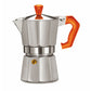 PEZZETTI ITALEXPRESS ALUMINIUM MOKA POT - 3 CUP RED POLYCARBONATE HANDLE