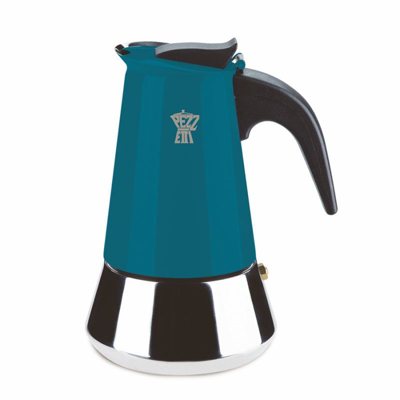 PEZZETTI STEELEXPRESS MOKA POT - 2 CUP TEAL BLUE