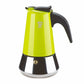 PEZZETTI STEELEXPRESS MOKA POT - 4 CUP GREEN