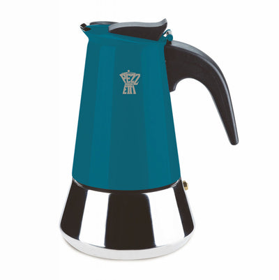 PEZZETTI STEELEXPRESS MOKA POT - 6 CUP TEAL BLUE