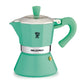 PEZZETTI BELLEXPRESS ALUMINIUM MOKA POT - 3 CUP TURQUOISE ELEGANCE