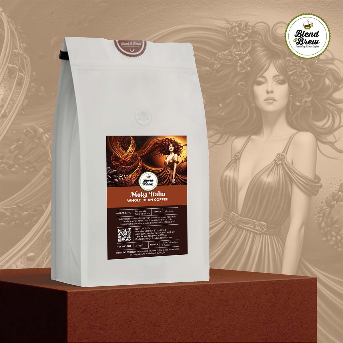 Moka Italia Coffee – Classic Italian Blend with Cocoa, Hazelnut & Caramel Notes