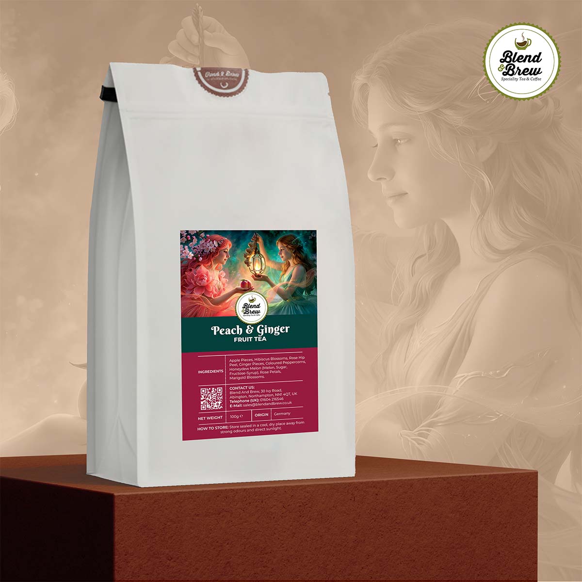 Peach and Ginger – Fruit Tea - 100g to 1kg - Blend & Brew