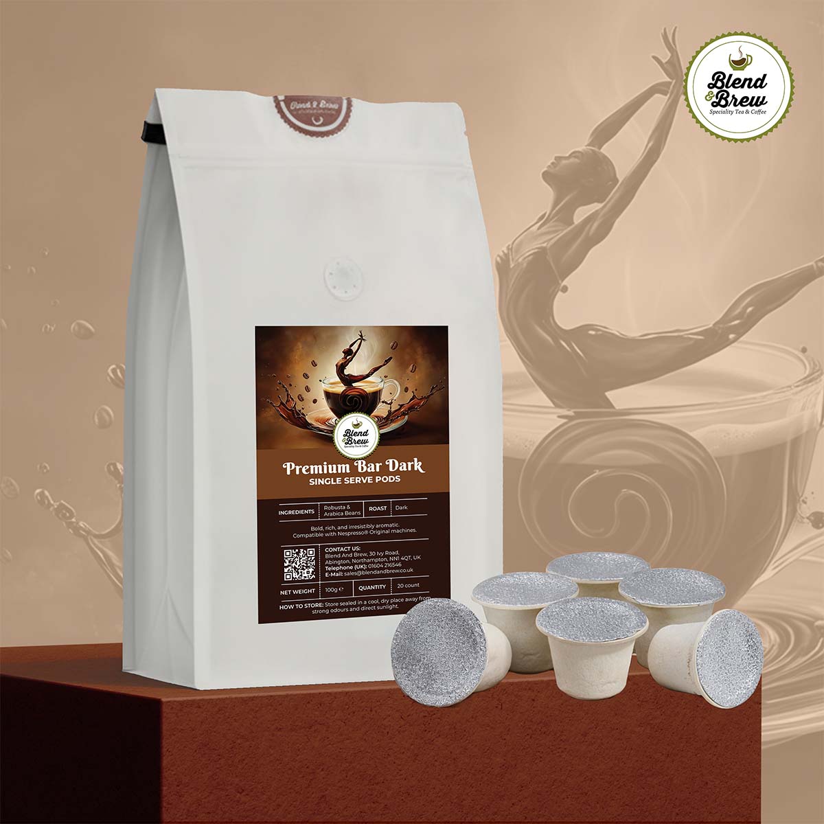 Premium Bar Dark - Single Serve Pods - Compatible with Nespresso Original Machine
