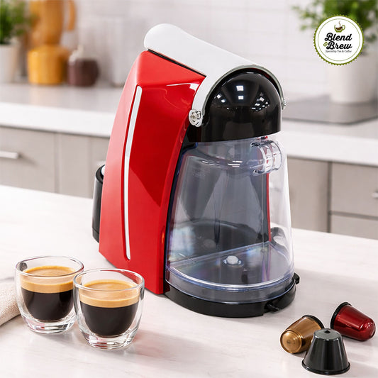 CINO CN-Z01 Espresso Capsule Pod Coffee Machine - Compatible with Nespresso (Red)