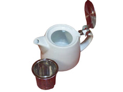 Ceramic Stump Teapot 18oz/530ml with Stainless Steel Infuser and Lid.