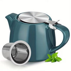 Ceramic Hospitality Stump Teapot 19oz/550ml with Stainless Steel Infuser and Lid