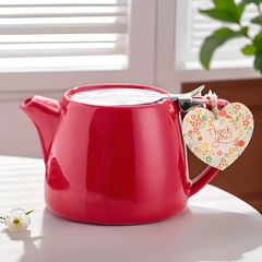 Ceramic Hospitality Stump Teapot 19oz/550ml with Stainless Steel Infuser and Lid