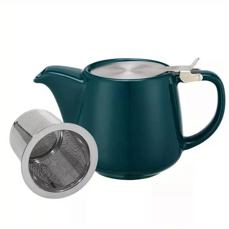 Ceramic Hospitality Stump Teapot 19oz/550ml with Stainless Steel Infuser and Lid
